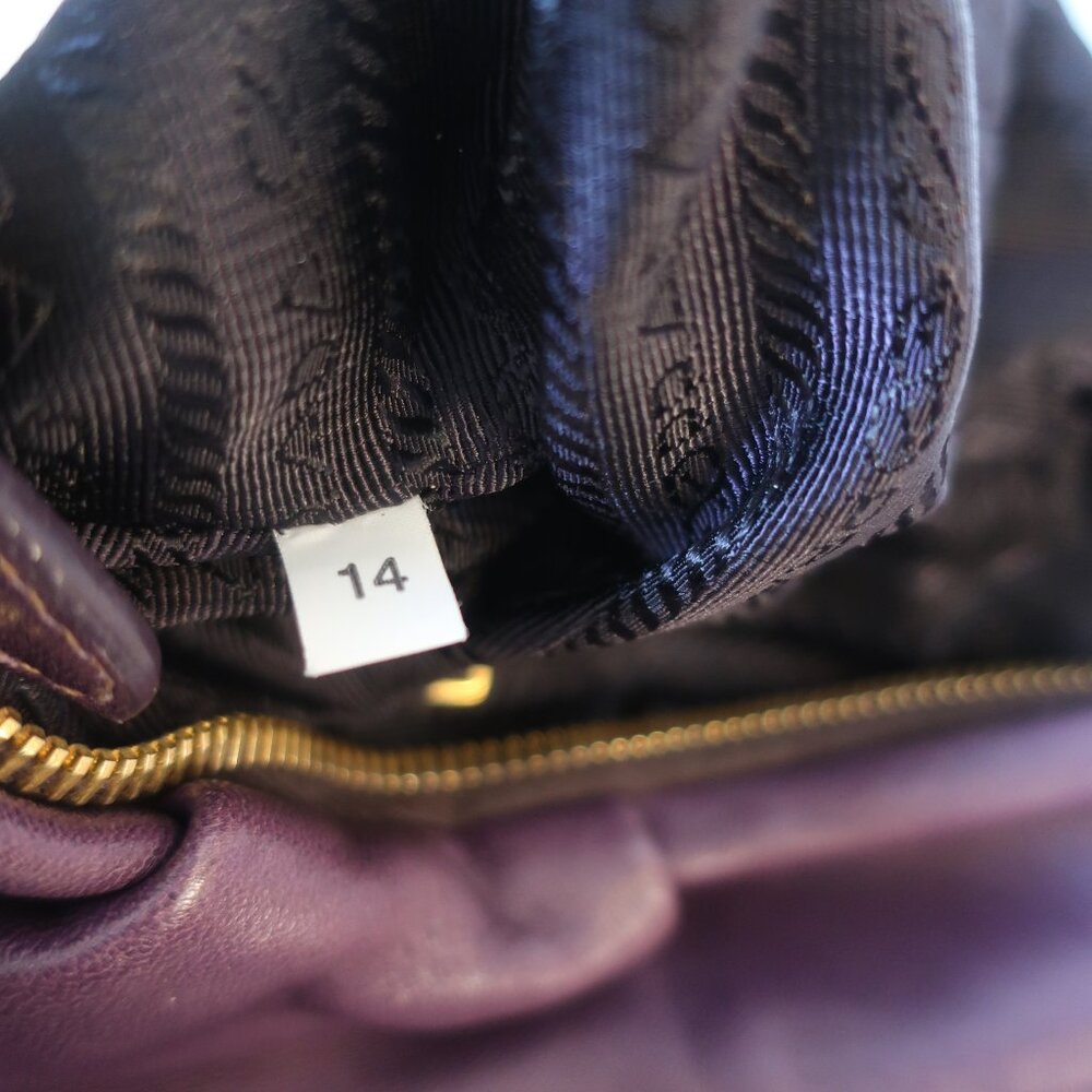 Womens Prada Purple Nappa Rosette Floral Leather Shoulder Bag - Picture 14 of 16